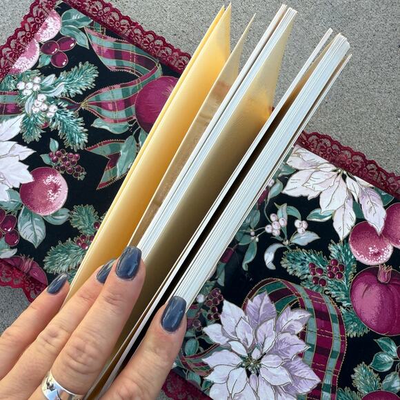 Vtg 80's Fabric Ruffles Lace Photo Album Scrapbook Cottage Lace Wedding Binder - Picture 5 of 11
